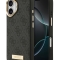 Guess для iPhone 17 чехол PU 4G Plate metal logo and Gold camera Hard Black (MagSafe)