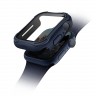 Чехол со стеклом Uniq Torres 9H glass Anti-microbial для Apple Watch 4/5/6/SE 44 мм, синий
