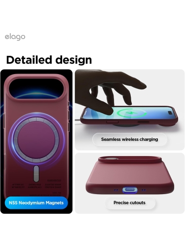 Elago для iPhone Air чехол Magnetic Silicone Burgundy (MagSafe)