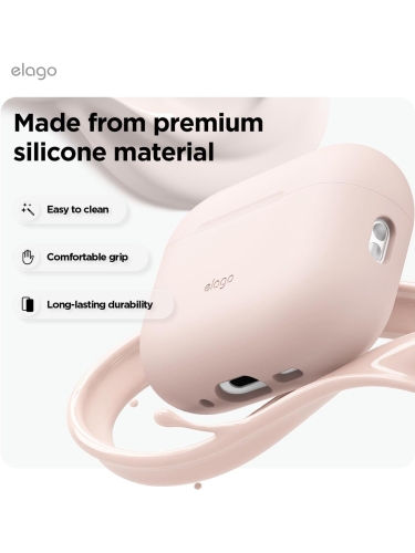 Elago для AirPods Pro 3 чехол Silicone Hang case Sand Pink