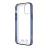 Чехол BMW M-Collection Transparent Hard Metal effect для iPhone 12 | 12 Pro, синяя рамка