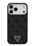 Guess для iPhone 17 Pro Max чехол PU 4G Triangle Diamond metal logo Gold camera Hard Black (MagSafe)