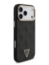 Guess для iPhone 17 Pro Max чехол PU 4G Triangle Diamond metal logo Gold camera Hard Black (MagSafe)
