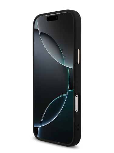 Guess для iPhone 17 Pro Max чехол PU 4G Triangle Diamond metal logo Gold camera Hard Black (MagSafe)