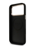 Guess для iPhone 17 Pro Max чехол PU 4G Triangle Diamond metal logo Gold camera Hard Black (MagSafe)