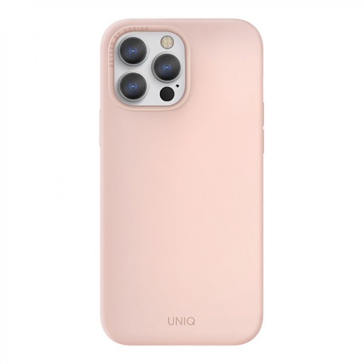 Силиконовый чехол Uniq LINO для iPhone 13 Pro, розовый