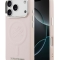 Karl Lagerfeld для iPhone 17 Pro Max чехол PU Debossed Initials Metal logo & Camera Hard Pink (MagSafe)
