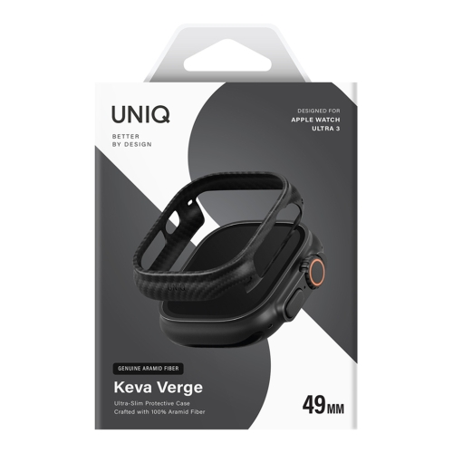 Uniq для Apple Watch 49 mm чехол KEVA VERGE Kevlar Carbon Black