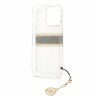 Чехол Guess 4G Stripe Hard Transparent +Gold charm для iPhone 13 Pro