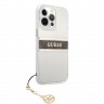 Чехол Guess 4G Stripe Hard Transparent +Gold charm для iPhone 13 Pro