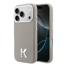Karl Lagerfeld для iPhone 17 Pro чехол PU Full Wrapped K HEAD Metal logo & Cam Hard Grey (MagSafe)