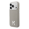 Karl Lagerfeld для iPhone 17 Pro чехол PU Full Wrapped K HEAD Metal logo & Cam Hard Grey (MagSafe)