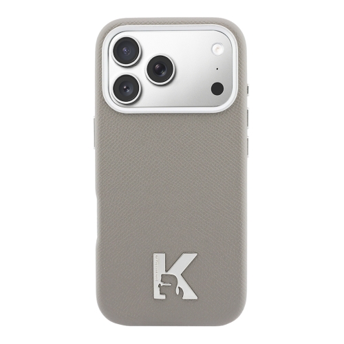 Karl Lagerfeld для iPhone 17 Pro чехол PU Full Wrapped K HEAD Metal logo & Cam Hard Grey (MagSafe)