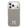 Karl Lagerfeld для iPhone 17 Pro чехол PU Full Wrapped K HEAD Metal logo & Cam Hard Grey (MagSafe)