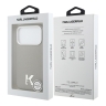 Karl Lagerfeld для iPhone 17 Pro чехол PU Full Wrapped K HEAD Metal logo & Cam Hard Grey (MagSafe)