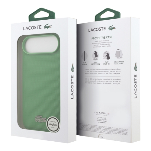 Lacoste для iPhone Air чехол PVC Lacquer Metal logo Hard Estragon (MagSafe)