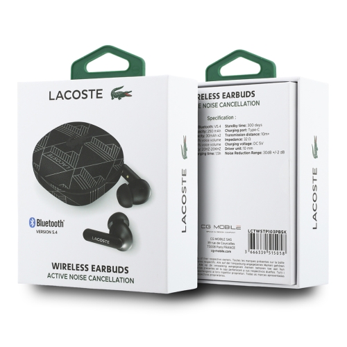 Lacoste наушники беспроводные TWS ANC/ENC PVC The Blend (TP103 Pro) Black