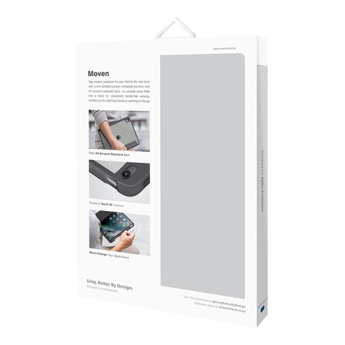 Чехол Uniq Moven для iPad Air 10.9 (2022/20) с отсеком для стилуса, синий/прозрачный