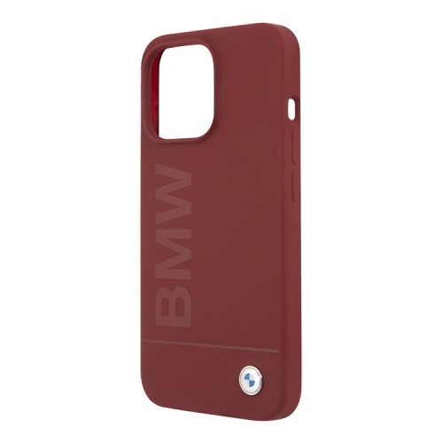 Чехол BMW Signature Liquid Silicone Laser logo для iPhone 13 Pro Max, красный (Magsafe)