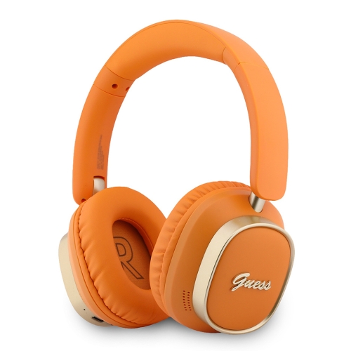 Guess наушники беспроводные накладные Bluetooth HP ENC Rectangle Satined PU Script Metal Logo Orange