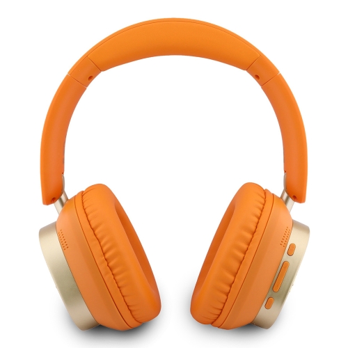 Guess наушники беспроводные накладные Bluetooth HP ENC Rectangle Satined PU Script Metal Logo Orange
