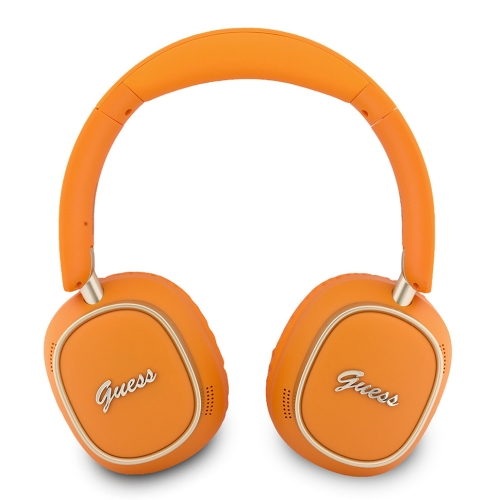 Guess наушники беспроводные накладные Bluetooth HP ENC Rectangle Satined PU Script Metal Logo Orange