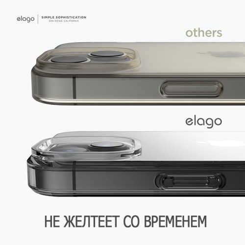 Чехол Elago HYBRID для iPhone 14 Plus, прозрачный/серый