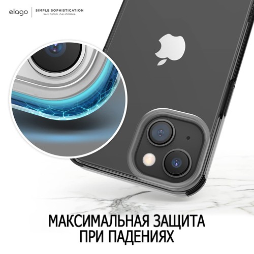 Чехол Elago HYBRID для iPhone 14 Plus, прозрачный/серый