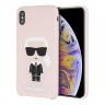 Чехол Karl Lagerfeld Liquid silicone Iconic Karl для iPhone XS Max, розовый