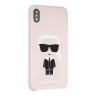 Чехол Karl Lagerfeld Liquid silicone Iconic Karl для iPhone XS Max, розовый