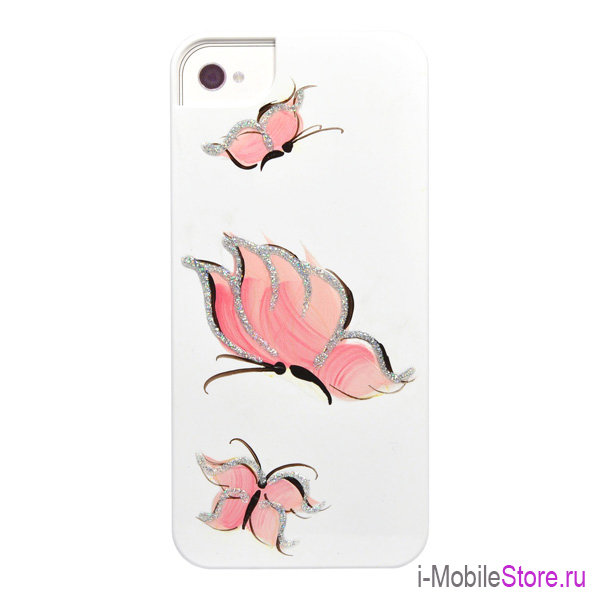 iCover Pure Butterfly для 5s/SE, White/Pink IP5-HP/W-PB/P