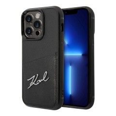 Чехол Lagerfeld PU with Cardslot Signature logo Hard для iPhone 14 Pro, черный