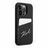 Чехол Lagerfeld PU with Cardslot Signature logo Hard для iPhone 14 Pro, черный