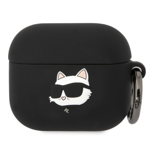 Чехол Lagerfeld Silicone case with ring NFT 3D Choupette для Airpods 3 (2021), черный