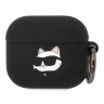 Чехол Lagerfeld Silicone case with ring NFT 3D Choupette для Airpods 3 (2021), черный