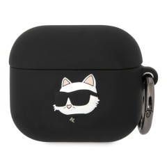 Чехол Lagerfeld Silicone case with ring NFT 3D Choupette для Airpods 3 (2021), черный