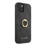 Чехол Guess PU 4G + Ring Hard для iPhone 14, серый