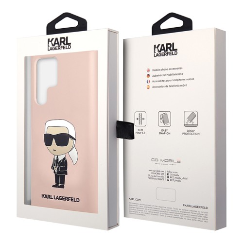 Чехол Lagerfeld Liquid silicone NFT Karl Ikonik Hard для Galaxy S23 Ultra, розовый