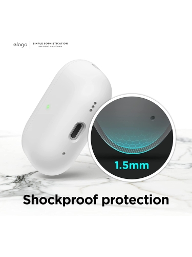 Чехол Elago Liquid case with Round strap для AirPods Pro 2, белый