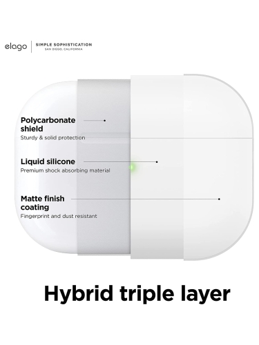 Чехол Elago Liquid case with Round strap для AirPods Pro 2, белый