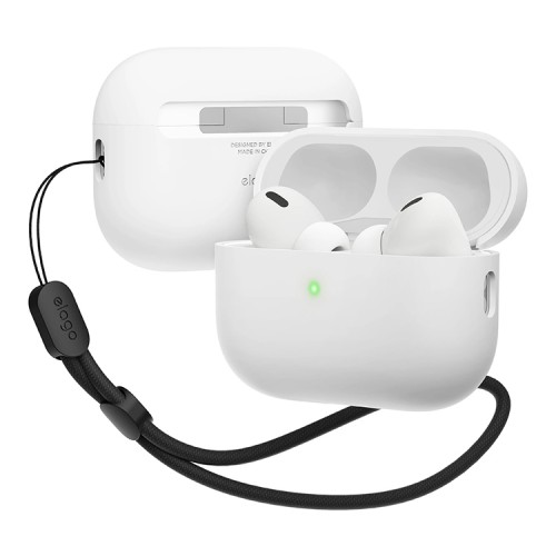 Чехол Elago Liquid case with Round strap для AirPods Pro 2, белый