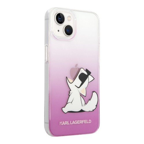 Чехол Karl Lagerfeld Choupette Fun Hard Gradient для iPhone 14 Plus, розовый