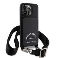 Чехол Karl Lagerfeld Crossbody cardslot PU Saffiano RSG Hard для iPhone 14 Pro Max, черный