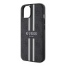 Чехол Guess PU 4G Stripes Hard для iPhone 13, черный (MagSafe)
