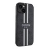Чехол Guess PU 4G Stripes Hard для iPhone 13, черный (MagSafe)