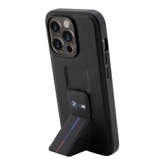Чехол BMW M-Collection PU + Grip stand Hot stamp Hard для iPhone 14 Pro, черный