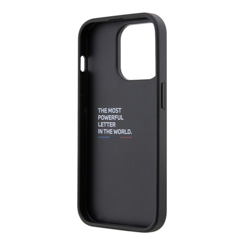 Чехол BMW M-Collection PU + Grip stand Hot stamp Hard для iPhone 14 Pro, черный