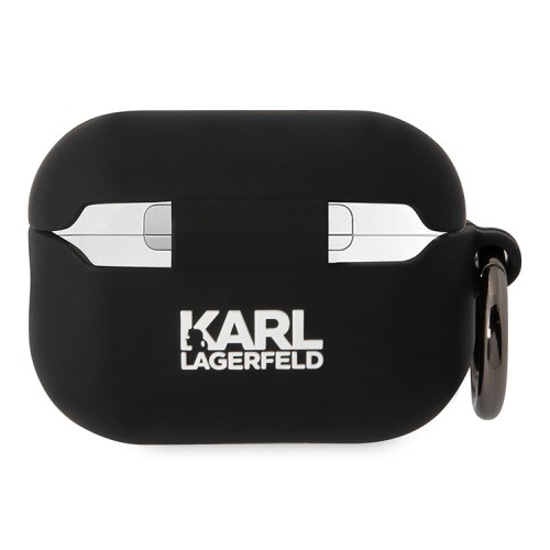 Karl Lagerfeld для Airpods Pro 2 чехол Silicone case with ring NFT Karl & Choupette Black