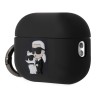 Karl Lagerfeld для Airpods Pro 2 чехол Silicone case with ring NFT Karl & Choupette Black