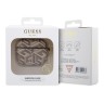 Guess для Airpods 3 чехол PU leather G CUBE with metal logo and Charm Brown